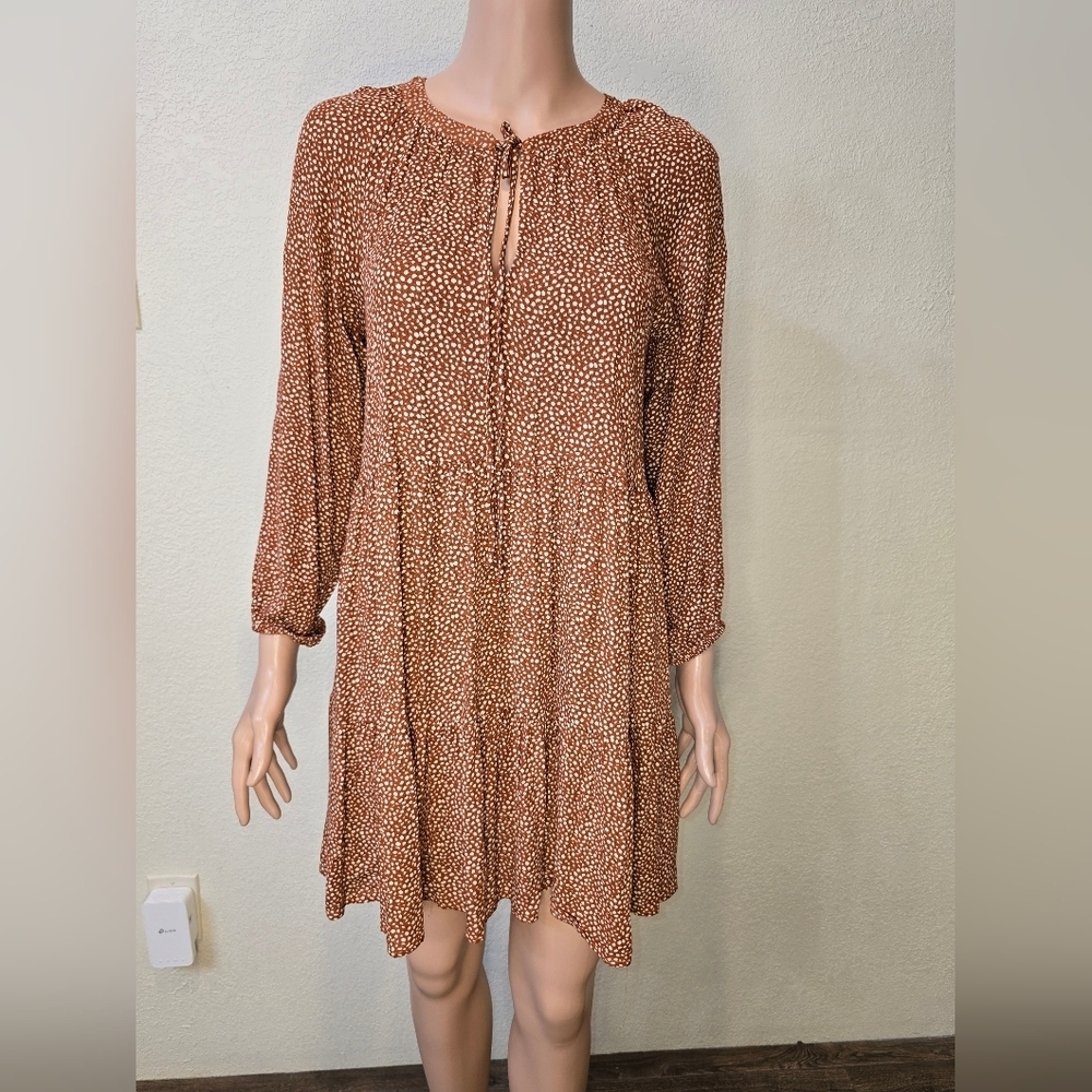 Impressions Women size Sm Baby Doll Dress Cottagecore Flowy Romantic Long Sleeve